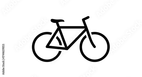 Simple black bicycle icon on white background for design.