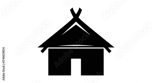 Simple black house icon representing a traditional dwelling.