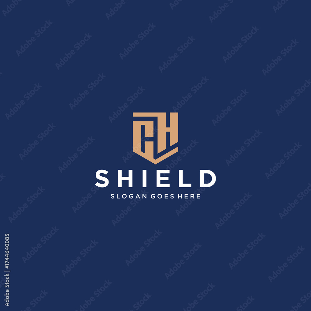 Obraz premium CH or HH Shield Logo Design Inspiration 