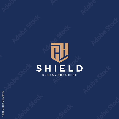 CH or HH Shield Logo Design Inspiration	