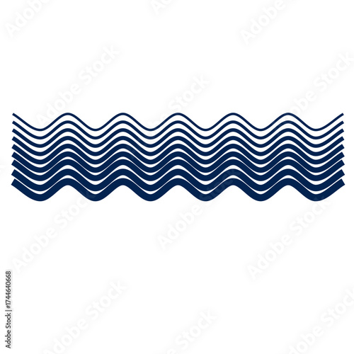 Aesthetic Elegant navy blue waves flow smoothly, creating dynamic movement and serene nautical themes, perfect for branding, backgrounds, or decorative elements