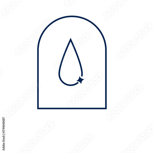 Clean water icon for ecology or health projects, showing purity, freshness, and sustainable resources for a modern, environmentally conscious brand Aesthetic