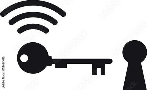 Smart key unlocking digital access with wireless technology and security.