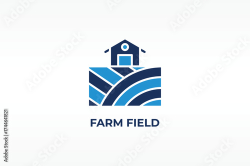 FARM FIELD vector, icon or logo sign isolated symbol illustration