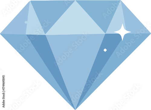 Sparkling blue diamond illustration representing luxury and value in a gemstone.