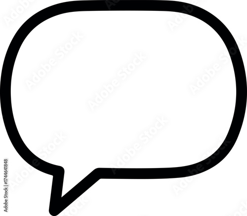 Speech bubble icon representing communication and dialogue in a visual format.
