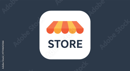Store icon representing retail business and shopping for customers to purchase.