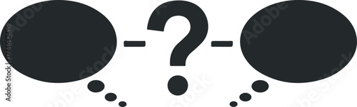 Thought bubbles with question mark in between representing uncertainty and confusion.
