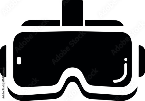 Virtual reality headset icon representing immersive digital experience.