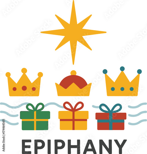 Epiphany Religious Celebration Day Symbolic Illustration
