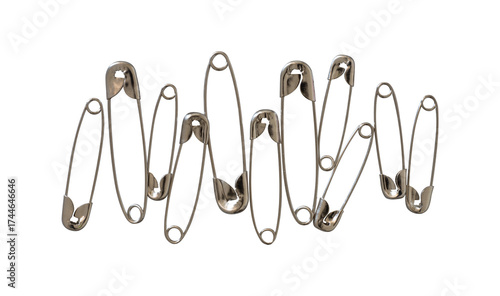 set of safety pins isolated