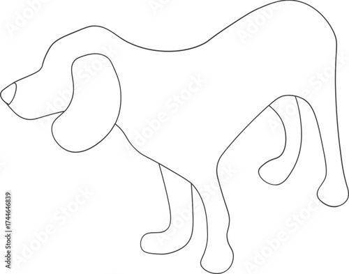 Ilustración vectorial de silueta de perro, png, fondo transparente