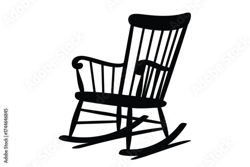 Classic rocking chair silhouette vector illustration iconic furniture timeless design scalable eps graphic vector