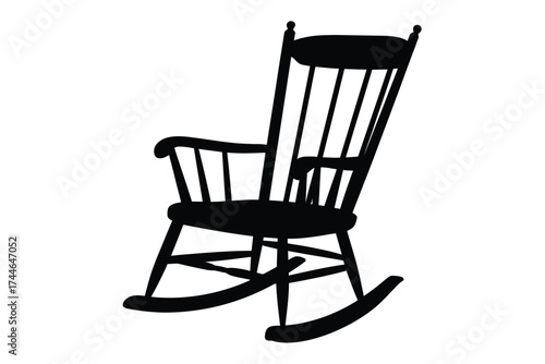 Classic rocking chair silhouette vector illustration scalable eps graphic icon vector