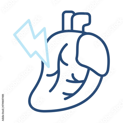 Heart Attack Icon Color Outline Style. Vector Illustration Design