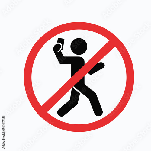 Vector scalable safety warning icon illustration no selfie stick allowed eps file vector