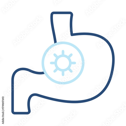 Rotavirus Icon Color Outline Style. Vector Illustration Design