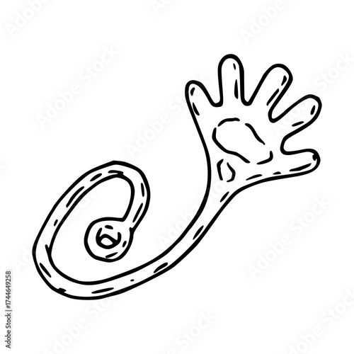 retro sticky hand toy doodle drawing