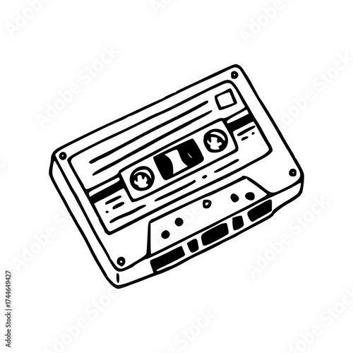 classic 80s music cassette isolated design