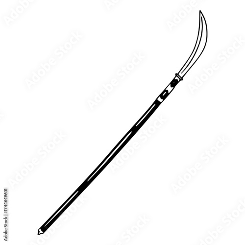 Kama traditional Japanese sickle weapon vector art