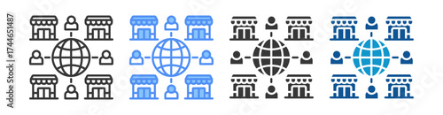 Outsourcing Icon Set Multiple Style Collection
