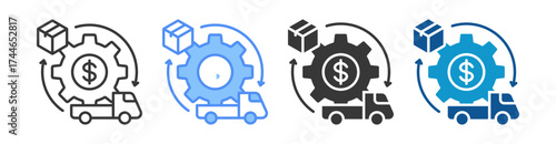 Supply Chain Management Icon Set Multiple Style Collection