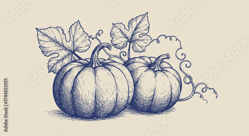 Vintage Pumpkin Illustration