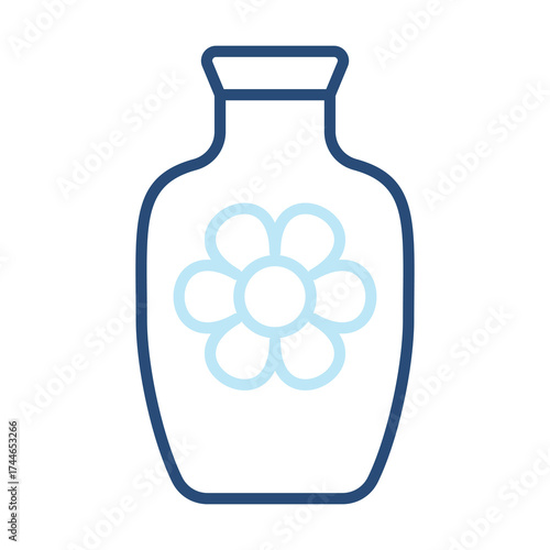 Vase Icon Color Outline Style. Vector Illustration Design
