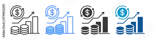 Cash Flow Icon Set Multiple Style Collection