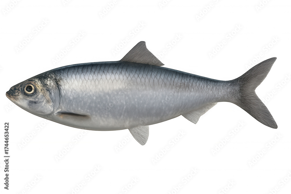 Obraz premium Fresh herring fish whole, raw seafood for cooking and healthy eating, isolated with transparent background