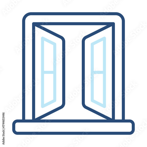 Window Icon Color Outline Style. Vector Illustration Design
