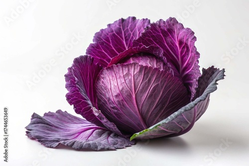 Purple cabbage on white background
