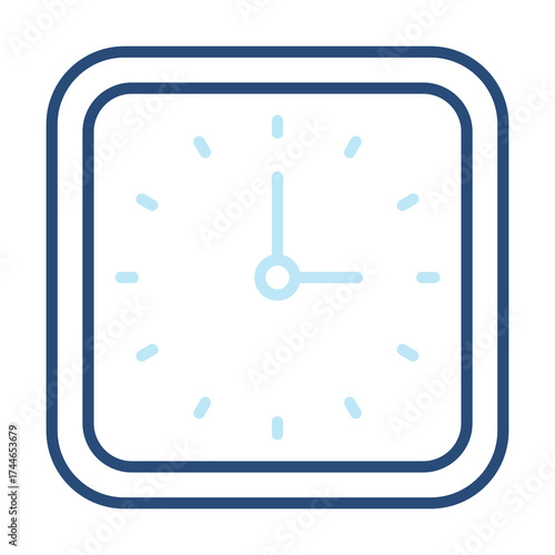 Clock Icon Color Outline Style. Vector Illustration Design