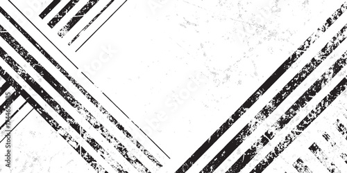 Distressed Abstract Diagonal Stripes Black White Grunge Geometric Vector Background