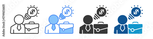 Entrepreneur Icon Set Multiple Style Collection