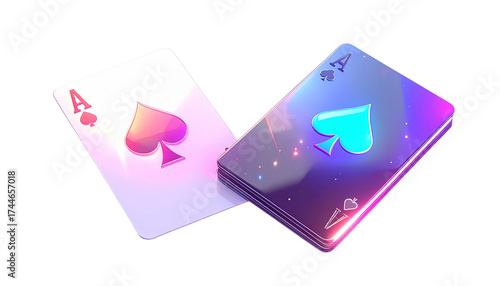 Wallpaper Mural  Holographic Playing Card Deck and Futuristic Poker Set Bundle, isolated on transparent background Torontodigital.ca