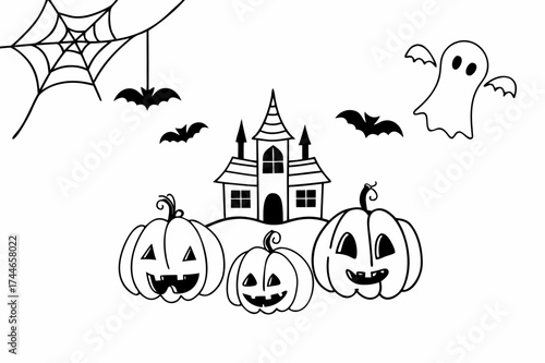 halloween background with pumpkin