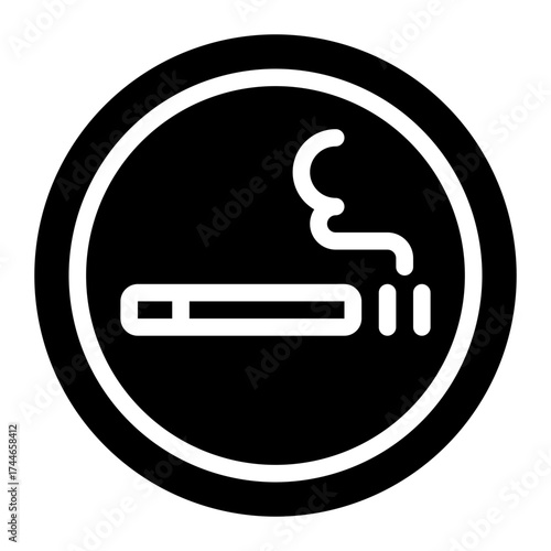 smoking area glyph icon