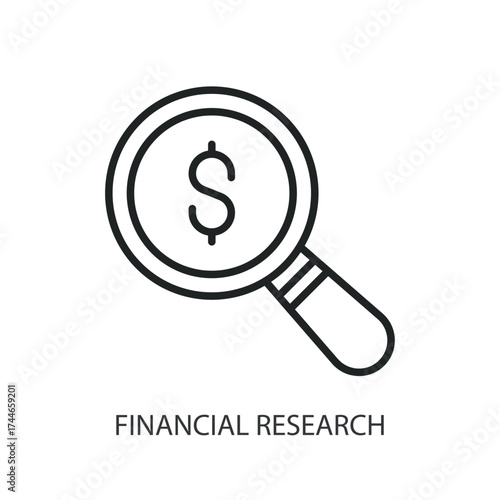Financial research thin line vector icons.