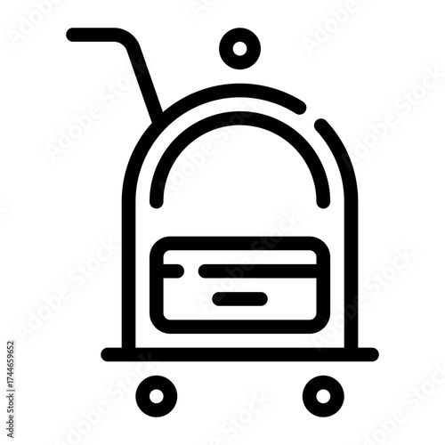 luggage cart line icon