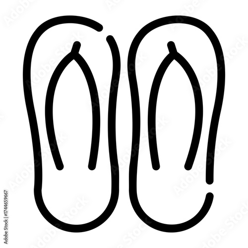 slippers line icon