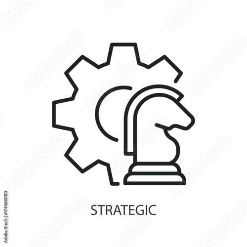 Strategic thin line vector icons.