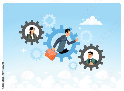 Business teams work according to roles and responsibilities to achieve success.