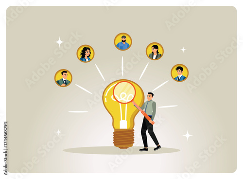 Business teams discuss and share ideas to solve problems.