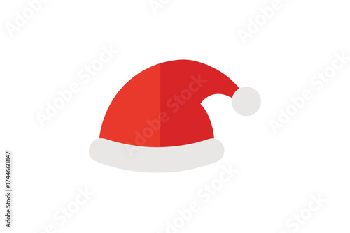 Simple vector illustration of a Santa Claus hat on white background