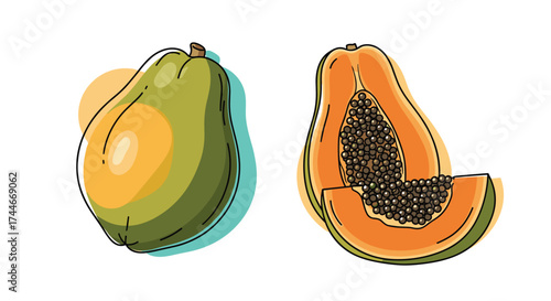 The vibrant papaya a tropical fruit offering sweet flesh and numerous health benefits.