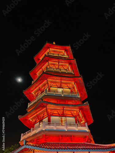 chinese temple at night
