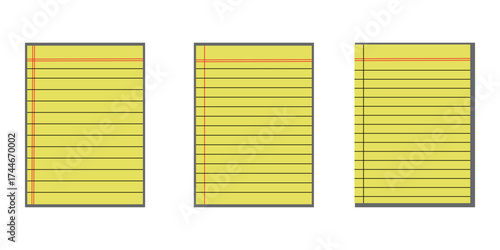 Crumpled Spiral Notebook Paper Templates Set – Graph, Ruled & Blank Vector