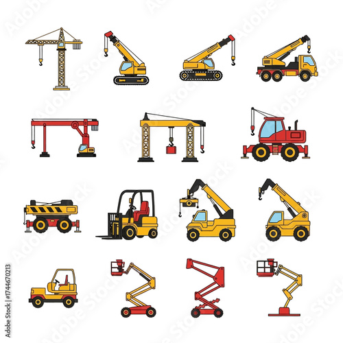 Collection of various construction and industrial machinery.