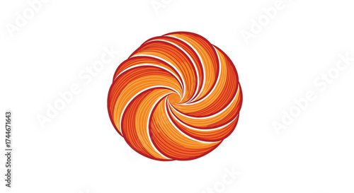 An abstract orange swirl pattern with a spiral effect.